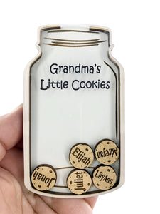 Arrives for Mothers Day Gift Cookie Jar "Grandma's Little Cookies Gifts" Personalized Family Ornament