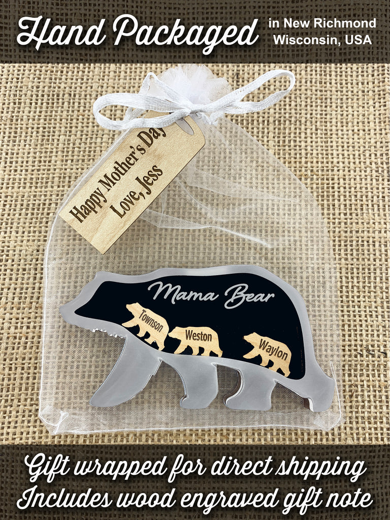 Mama Bear Gift Personalized Magnet for Mom or Grandma Gifts – Weathered  Raindrop