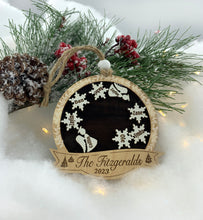 Holiday Snow Globe Personalized Family Names Ornament Remembering Angels Memorial Gift by Weathered Raindrop