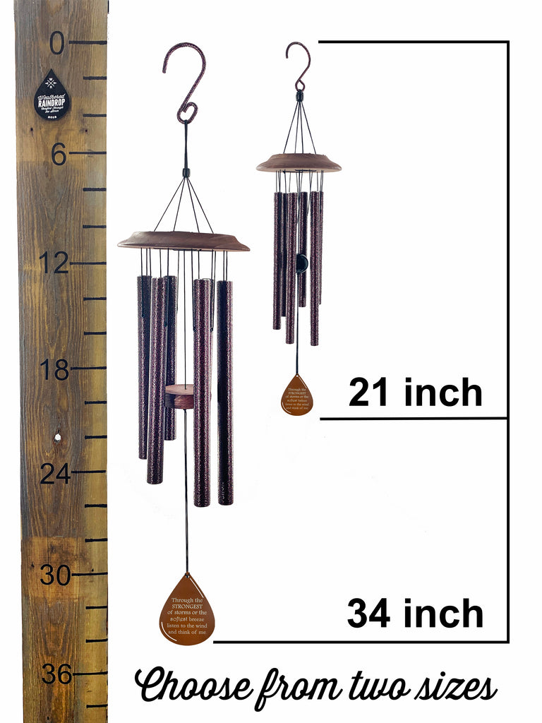 Memorial Teardrop Personalized Copper Wind Chime Sympathy Gift Box 