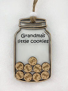Arrives for Mothers Day Gifts for Grandma "Grandma's Little Cookies" Personalized Grandchildren Ornament by Weathered Raindrop