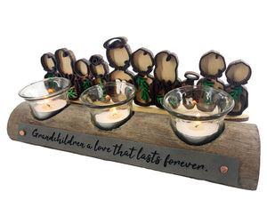 Honoring the Entire Family Driftwood Memorial Candle Silhouette of Children by Weathered Raindrop  Prices Start at $40