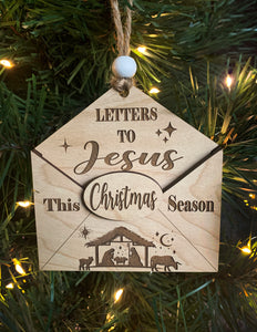 Kids Letter to Jesus Christmas Ornament Family Gifts | Envelope Holds Letters | Holiday Keepsake | 2023 Christmas Tree Gift by Weathered Raindrop