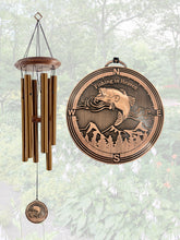 Memorial Rustic "Fishing in Heaven" Custom Copper 34 or 21 inch Wind Chime Gift Set by Weathered Raindrop