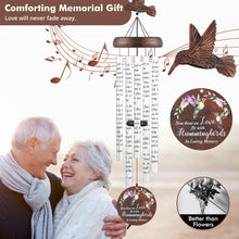 Memorial Wind Chimes for outside - 36" Hummingbird Sympathy Windchimes for Loss of Loved One Mother Father, Sympathy Gift Bereavement Condolences Grief Remembrance Funeral