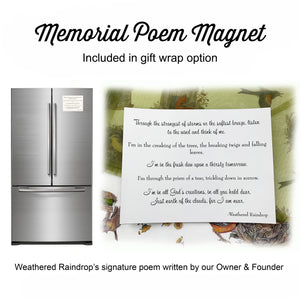 Memorial Dragonfly Wind Chime Gift Set Personalize In Memory of a Loved One by Weathered Raindrop