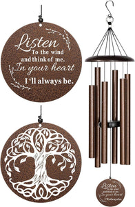 Sympathy Wind Chimes for Loss of Loved One, 40 Inch Memorial Windchimes for Lost Father Mother Friends, Remembrance Bereavement Gift (Black)