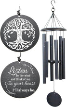 Sympathy Wind Chimes for Loss of Loved One, 40 Inch Memorial Windchimes for Lost Father Mother Friends, Remembrance Bereavement Gift (Black)