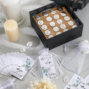 72 Pcs Memorial Angel Sign Coins Set Includes Pocket Angel Tokens Coins Inspirational Christian Bible Verb Quotes Angel Charm with I Am with You Always Cards and White Organza Bags for Home Family