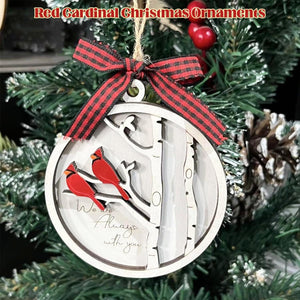 Wooden Cardinal Christmas Ornaments, Hanging Memorial Christmas Decorations, We Are Always with You Cardinal Gifts, Sympathy Gifts for Loss of Loved One, Bereavement Gift Ideas, Sympathy Gift