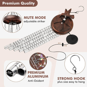 Memorial Wind Chimes for outside - 36" Hummingbird Sympathy Windchimes for Loss of Loved One Mother Father, Sympathy Gift Bereavement Condolences Grief Remembrance Funeral