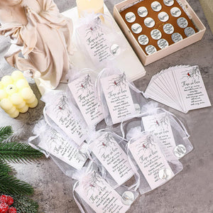 Cardinal Memorial Angel Sign Coins Set Include Funeral Pocket Token Poem Cards and White Organza Bags for Charms Wedding Memory Presents Family (Stylish, 150 Pcs)