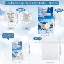 50 Sets Memorial Angel Sign Coins Set Includes 50 Funeral Pocket Angel Tokens Guardian Pocket Angel Coins 50 Peace Dove Pattern Cards Memorial Prayer Cards and 50 White Organza Bags