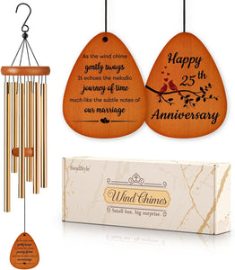 50Th Anniversary Wind Chime, Happy 50Th Wedding for Parents, Couples, Friends, Golden Anniversary Keepsake