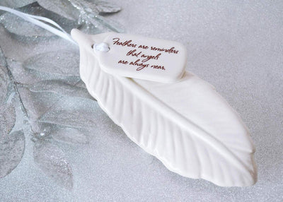 Sympathy Ornament, Sympathy Gift, Sympathy Feather Ornament, Feather Sympathy Gift - Feathers Are Reminders That Angels Are Always Near