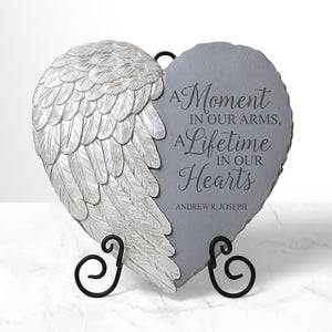 Personalized Sympathy Stone Heart for outside Deep Tone, Memorial for Loss of Loved One Prime, Bereavement Condolence Remembrance Funeral Gifts for Grieving Friends Loss of Child or Baby