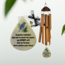 Memorial Wind Chimes Blue Bird Peaceful Toned Wind Chimes Tone Gift in Memory after the Loss of a Grandmother, Mom or Bird Lover