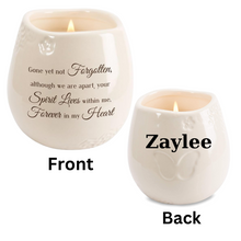 Gone yet Not Forgotten, Although We Are Apart, Your Spirit Lives within Me, Forever in My Heart 8 Oz Soy Filled Ceramic Vessel Candle Support Gifts