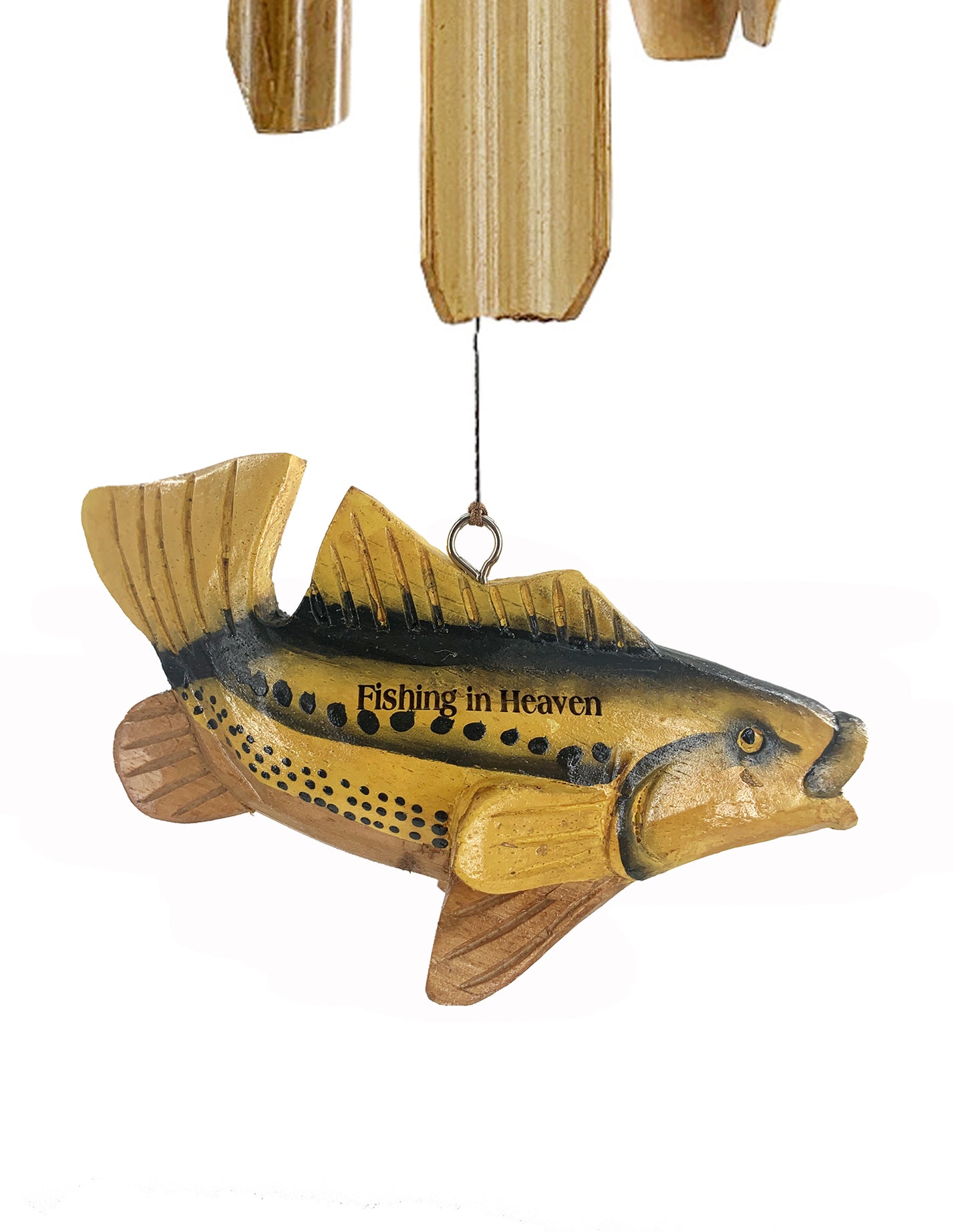 Memorial Gift in Sympathy “Fishing in Heaven Custom Bass Memorial Win –  Weathered Raindrop