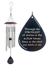 Plays How Great Thou Art-Silver Personalized Windchime Teardrop In Memory Sympathy Gifts