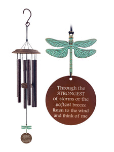 Memorial Dragonfly Wind Chime Gift Set Personalize In Memory of a Loved One by Weathered Raindrop