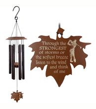 Memorial Golfer Wind Chime Leaf Sympathy Gift in Memory Deep Tone and Personalized by Weathered Raindrop