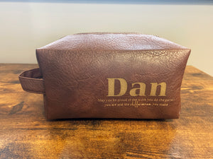 Valentines Thank You Gifts for Men Leather Toiletry Bag Work Gift Travel May You Be Proud of the Work Sign Leather Toiletry Bags with Zipper Employee Appreciation Gift Shaving Bag for Coworker Dad