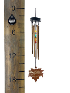 Dragonfly Memorial Gift Beaded Copper Wind Chime 18 inch Gift In Memory of a Loved One Outdoor Sympathy Chakra Rust Metal Leaf