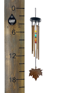 Beaded Copper Leaf Wind Chime 18 inch Personalize In Memory of a Loved One Outdoor Sympathy Memorial Gift