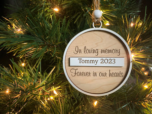 5 PACK Memorial Holiday Ornament in Memory of Loved One 2022 Modern Farmhouse Christmas Tree Sympathy Gift by Weathered Raindrop