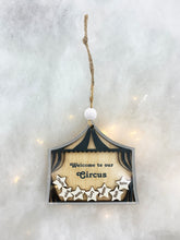 Personalized Circus Ornament Gift for Family with Custom Names on Stars by Weathered Raindrop
