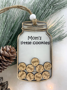 Grandparent Gifts "Grandma's Little Cookies" Personalized Family Grandchildren Ornament, Refrigerator Magnet, or Display Stand by Weathered Raindrop