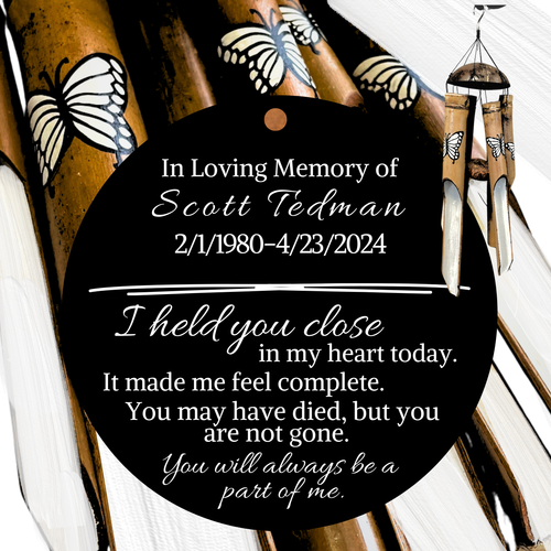 Personalized Butterfly Sympathy Gift Wind Chimes After Loss of a Daughter, Mother, Sister Outdoor Deep Tone, In Memory of Grandma Garden Unique Condolence Remembrance Funeral Gifts for Bereavement