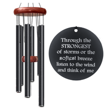 Black Memorial Wind Chimes Personalized with a Name and Dates Customizable 28 inch Wind Chime Memorial Gift Personalized