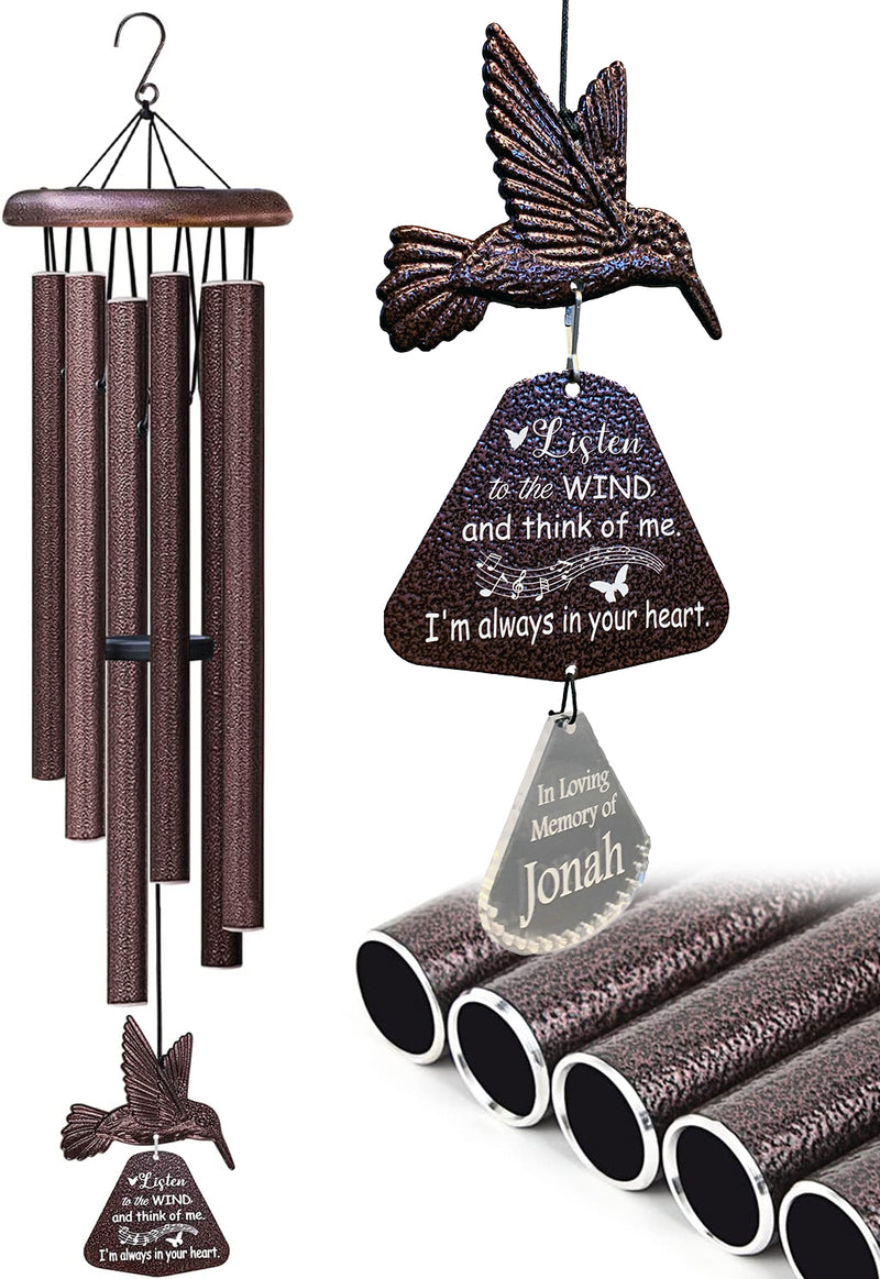 Personalized Sympathy Wind Chimes for outside Deep Tone