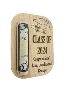 Graduation Gift 2024 MAGNET Money Holder Personalized Gift Keepsake Funny Family Custom Gifts for Kids, Grandkids, Teenagers, Grad