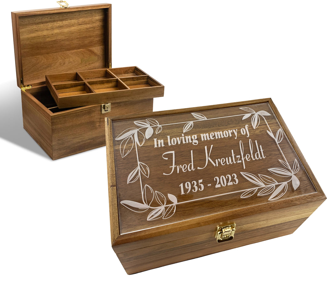 Locking Wooden Keepsake Box, Customizable Design with Adjustable Tray and Divider. Wood Box, Wooden Storage Box, Large Wooden Box with Hinged Lid, Wedding Keepsake Box, Wood Storage Box