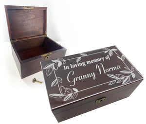 Wooden Storage Box with Hinged Lid and Locking Key Large Premium Solid Acacia Keepsake Chest Box -Storage Space to Organize Jewelry, Toys, and Keepsakes in a Beautiful Wooden Decorative Box Crate