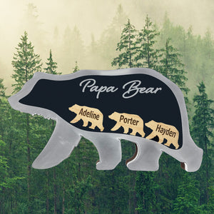 Papa Bear Magnet with Cubs Personalized Names Custom Keepsake Gift for Dad, or Grandpa Bears Drop In Add More in the Future
