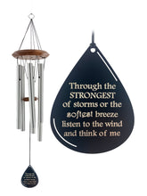 Sale Personalized "Strongest of Storms" Silver Large 28 inch Custom Wind Chime by Weathered Raindrop