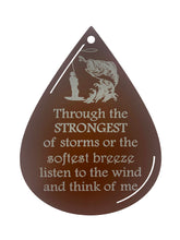 Memorial Fisherman Wind Chime Teardrop Sympathy Gift in Memory Deep Tone and Personalized by Weathered Raindrop