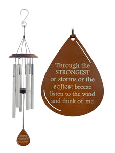 Memorial Teardrop Personalized Wind Chime Sympathy Gift Box Set After Loss - Listen to the Wind Windchimes