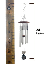 Silver Butterfly Memorial Wind Chime Large 34 inch Sympathy Gift by Weathered Raindrop