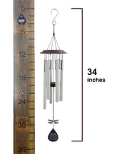 Silver "Dragonfly Memorial Wind Chime" Large 34 inch Sympathy Gift by Weathered Raindrop