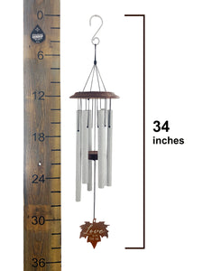 Wedding or Anniversary Custom Wind Chime Gift Set "Love is in the Air" Leaf - Deep Tone and Personalized