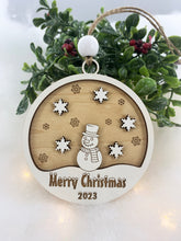 Modern Farmhouse Snowman Holiday Ornament 2023 Keepsake Christmas Tree Ornaments Exchange Gift
