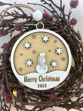 Modern Farmhouse Snowman Holiday Ornament 2023 Keepsake Christmas Tree Ornaments Exchange Gift