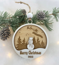 Snowman, Santa's Sleigh, Happy Birthday Jesus Christmas Ornament 2023 Keepsake Christmas Tree Ornaments Exchange Gift