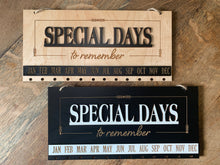 Gifts SPECIAL Days to Remember Calendar Sign Board in Oak or Black, Plain Write-On Circles