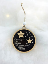 Miss You Beyond the Stars Personalized Memorial Holiday Ornament in Memory of Loved One Christmas Tree Sympathy Gift by Weathered Raindrop